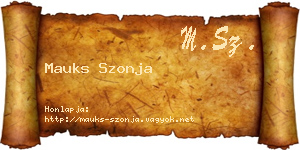 Mauks Szonja névjegykártya